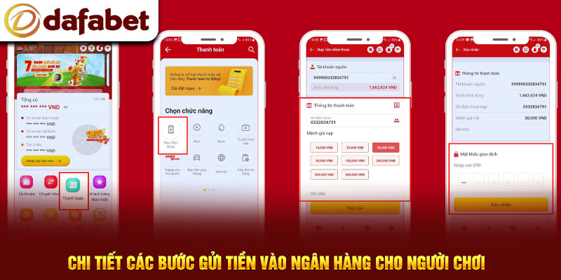 Chi tiết các bước gửi tiền vào ngân hàng cho người chơi