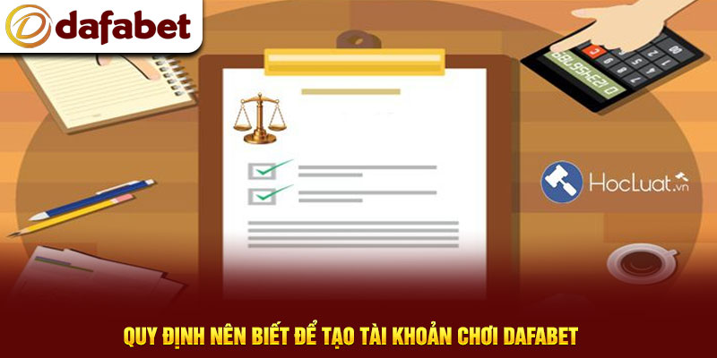 Quy định nên biết để tạo tài khoản chơi Dafabet